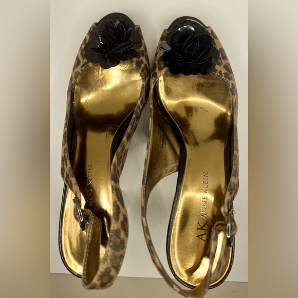 Cute Anne Klein Heels Size 6.5 Med Leopard Fabric-Patten Leather Heels-Preowned - Picture 16 of 16